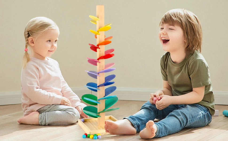 Wooden Rainbow Tower Educational Sensory Play - Image 9